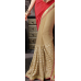 Tantalizing Beige Colored Sequins Worked Chiffon Net Saree